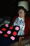 Thelma Pacetti with Minorcan crochet work - Elkton, Florida.