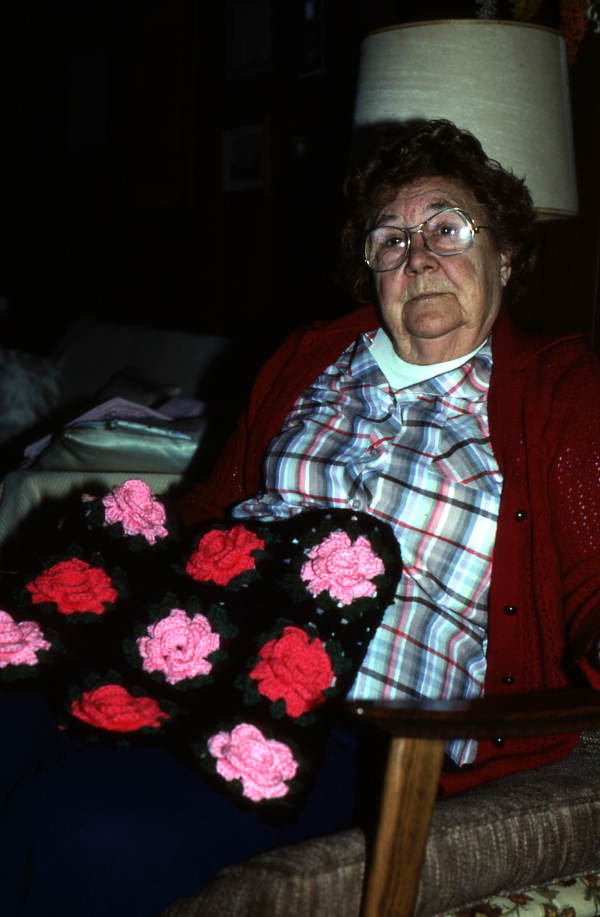 Thelma Pacetti with Minorcan crochet work - Elkton, Florida.