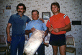 Portrait of Greek American musicians George Pilatos (L), Nikitas Tsimouris, and Antonios Tsimouris (R) - Tarpon Springs, Florida