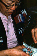 Kazuko Law making temari- Gulf Breeze, Florida
