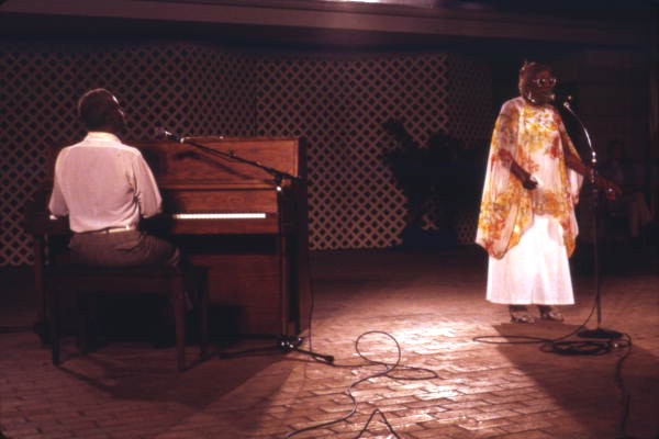 Mary McClain and Blind Willie James performing at the 1985 Florida Folk Festival - White Springs, Florida