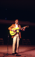 Gamble Rogers playing guitar at the 1985 Florida Folk Festival - White Springs, Florida
