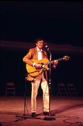 Gamble Rogers playing guitar at the 1985 Florida Folk Festival - White Springs, Florida