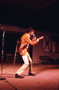 Gamble Rogers telling a story at the 1985 Florida Folk Festival - White Springs, Florida