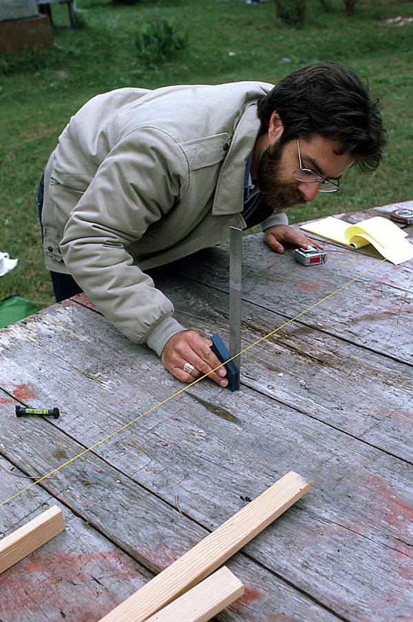 David Taylor takes measurements of 12 foot "dinky" - Eastpoint, Florida