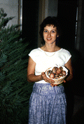 Jomarie Monsorno holding a basket of Ukrainian Easter eggs she made - Jacksonville, Florida