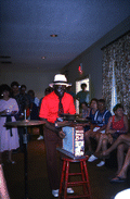 Washboard Bill Cooke playing "street music" - White Springs, Florida