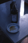 Cane syrup in a bowl and bottled - White Springs, Florida