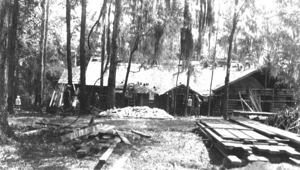 West side view of mess hall during construction (1935)