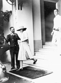Actress, Greta Garbo leaving Whitehall Hotel - Palm Beach, Florida.