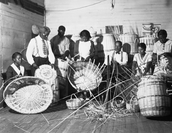 Basket weaving at a FERA vocational school - Bradenton, Florida