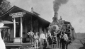 Atlantic Coast Line engine seventeen at Homosassa railroad station.