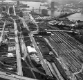 Aerial view with Union Station and yards in center - Jacksonville, Florida