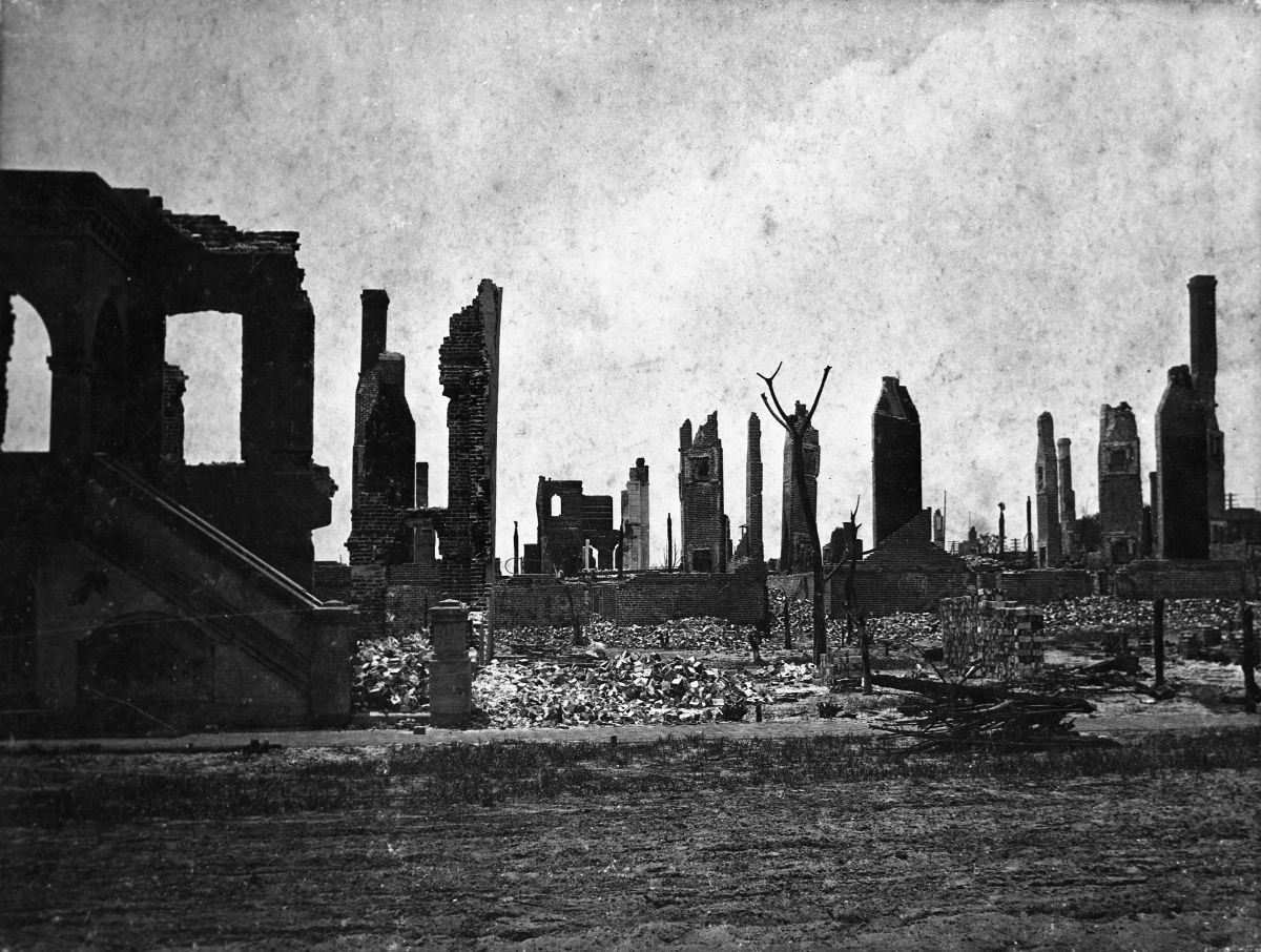 Church Street after the Great Fire of 1901.