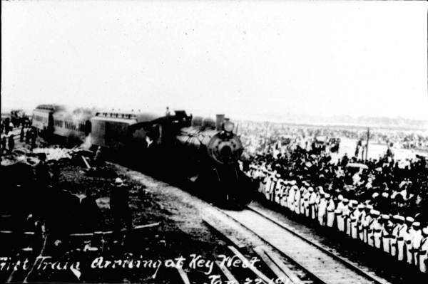 Arrival of Henry Flagler's special train - Key West, Florida.