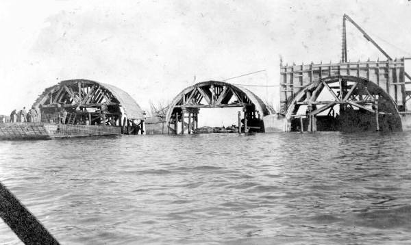 Arches and construction forms on the viaduct - Long Key, Florida