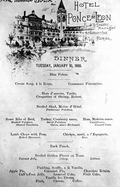 Dinner menu for the Hotel Ponce de Leon - ST. Augustine, Florida