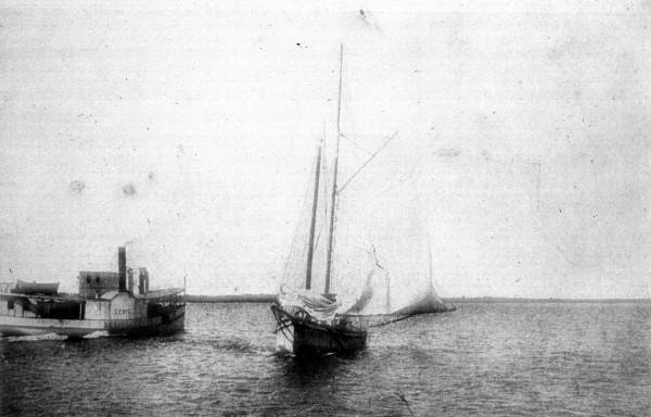 Schooner Sammy Lee and steamer Lewis - Manatee River, Florida.