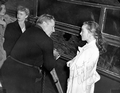 Newt Perry and Ann Blyth during filming - Weeki Wachee Spring, Florida.