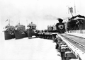 Apalachicola Northern Railroad train at dock - Port Saint Joe, Florida.