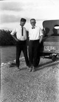 A. M. Henry and J. O. Clarke on the Flamingo Canal near West Lake - Dade County