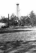 Drilling rig of St. Marys River Oil Company, Hilliard Turpentine Company #1.