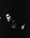 Civil Rights leader Kathleen Cleaver delivering a speech in Ruby Diamond Auditorium at FSU - Tallahassee, Florida.