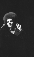 Civil Rights leader Kathleen Cleaver delivering a speech in Ruby Diamond Auditorium at FSU - Tallahassee, Florida.