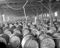 Barrels of turpentine in warehouse