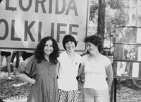 Peggy Bulger, Merri Belland and Charlotte Perry at the Folklife Demonstration Area of the 1978 Florida Folk Festival: White Springs, Florida