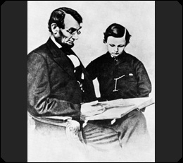 President Lincoln, with his son Tad