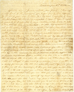 L.B. Randolph Letter to His Friend, Miss Susan I. Harrison