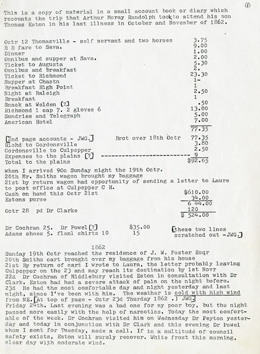 Dr. Arthur Moray Randolph's Account of His Trip to Attend to His Dying Son