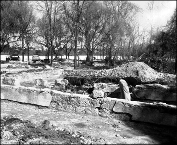 Archaeologist working at San Marcos de Apalache Historic State Park : St. Marks, Florida (197-)