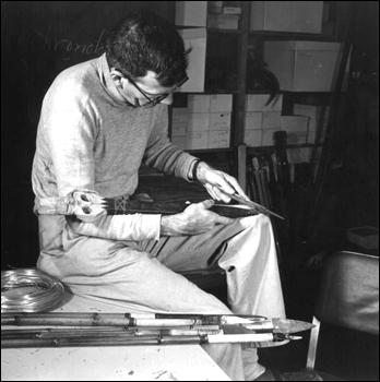 Hale Smith of FSU Anthropology making Atlatl (c. 1955)