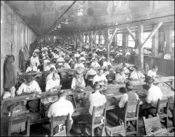 Interior view of a cigar factory: Tampa, Florida (19--)