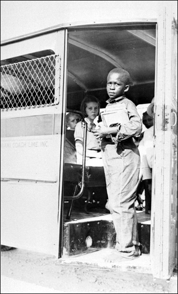 African-American school children on bus: Dade County, Florida (1937)