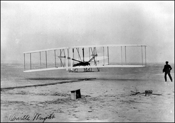 Photograph of Wright Brothers' flight (ca. 1910)
