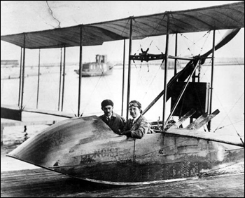 Men sitting in the flying boat "Benoist": Saint Petersburg, Florida (ca. 1920)