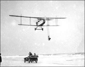 Mabel Cody performing stunt over Vilano Beach: Saint Augustine, Florida (1924)