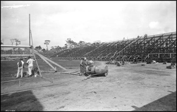 Football stadium under construction at the University of Miami: Coral Gables, Florida (1925) 