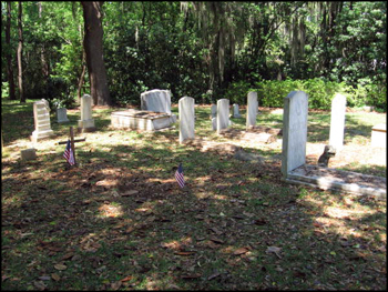 Headstones in the family cemetery at The Grove (2011)