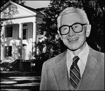 Former Florida Governor LeRoy Collins in front of his home The Grove (1985)