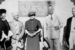 Dedication of the memorial on Islamorada for the 1935 hurricane victims