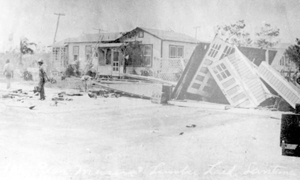 Homes on Osborne Road, after the hurricane of 1928: Lantana, Florida