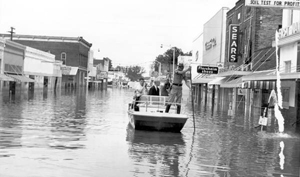 Governor Bryant surveying flood damage after Hurricane Dora: Live Oak, Florida (1964)