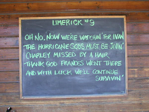 Limerick at the Half Shell Raw Bar during evacuation for Hurricane Ivan: Key West, Florida (Sept 11, 2004)