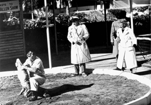 Ross Allen wrestling an alligator for the Today television show: Silver Springs, Florida (19--)