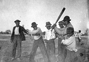 African American young men posing for baseball: Apalachicola, Florida (1895)