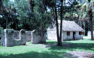 Old slave quarters at historic Kingsley Plantation site: Fort George Island, Florida
